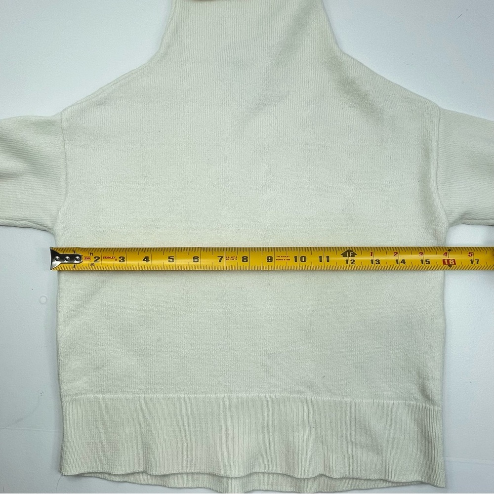 ARITZIA WILFRED Women's Cropped MockTurtleneck 100% Wool Sweater Ivory Size XXS - Picture 7 of 8